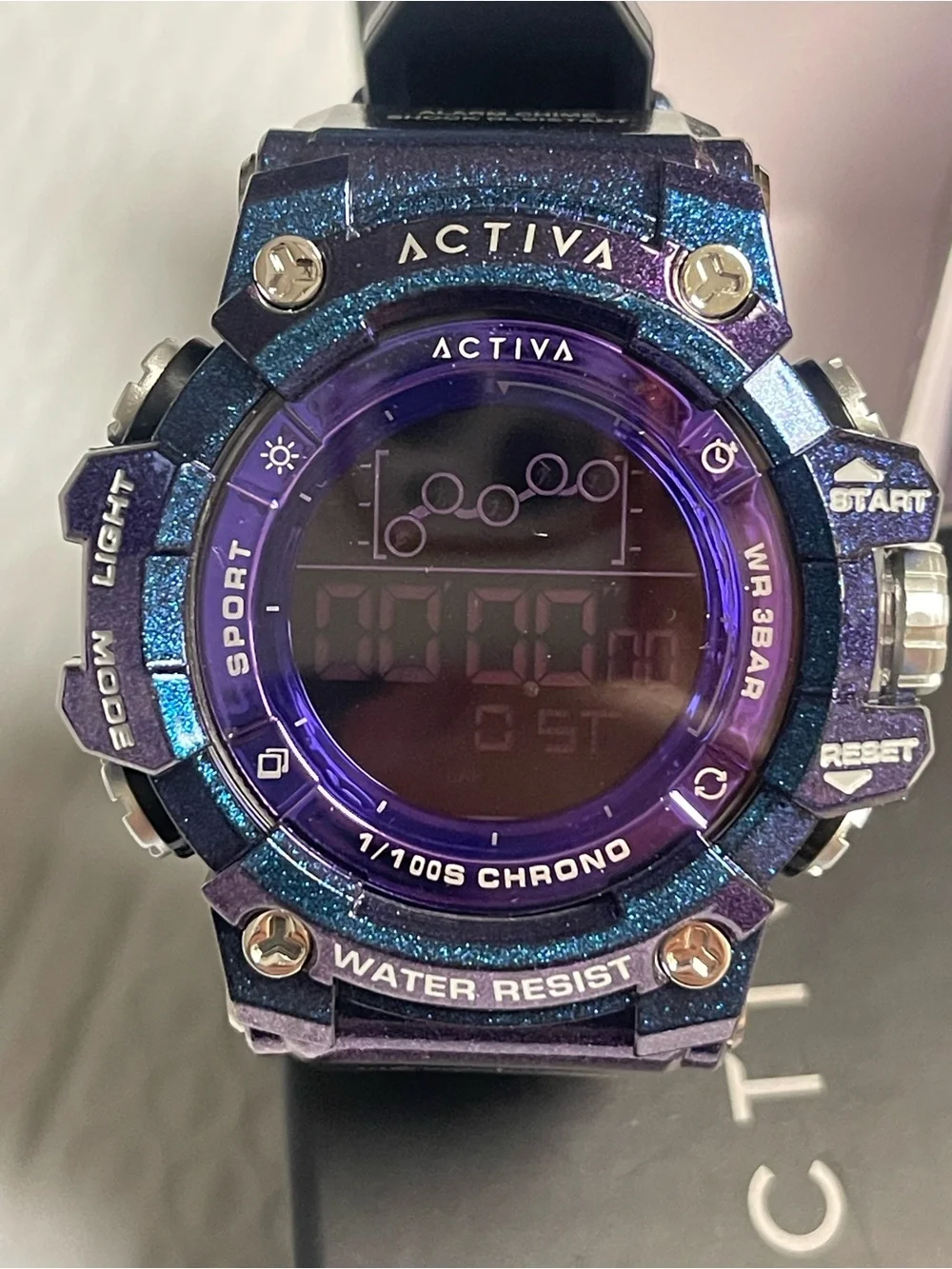 - Activa X Invicta Digital Unisex Watch - 50mm, Iridescent, Purple new